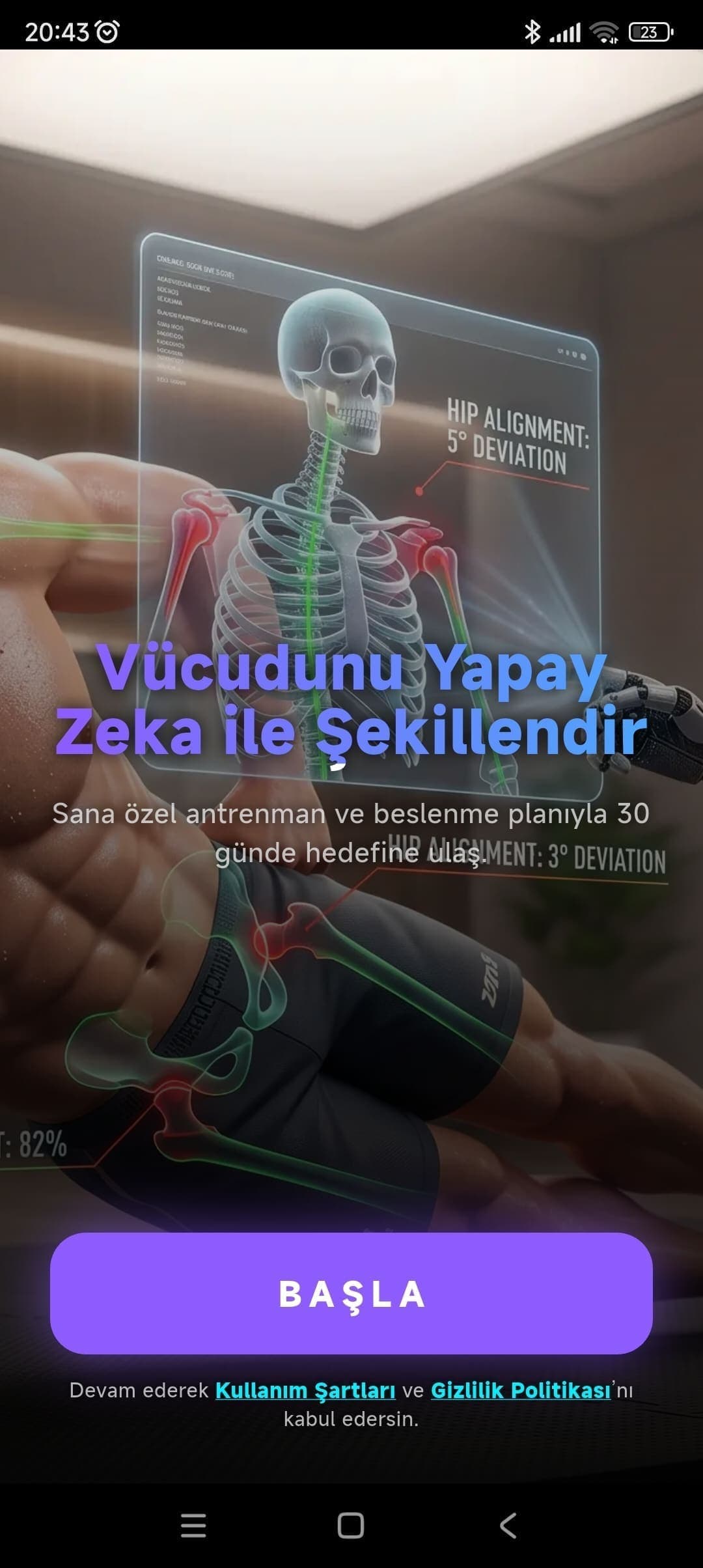 FormAI uygulaması — kamera tabanlı pose detection ve canlı form analizi